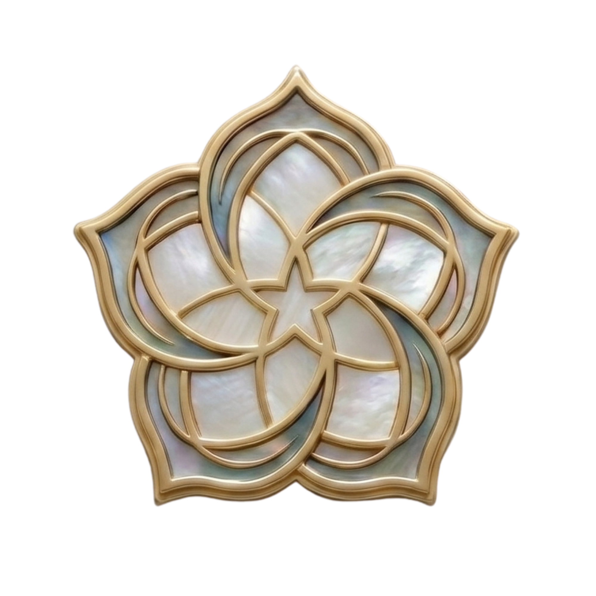 Dance of Venus rose in gold and mother-of-pearl