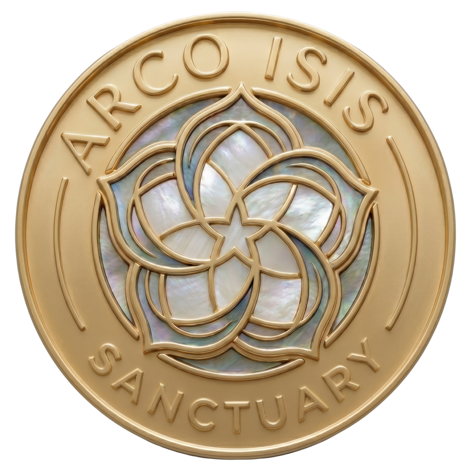 Arco Isis Sanctuary golden medallion seal